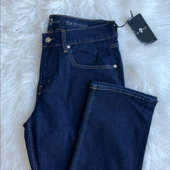🆕 7 For All Mankind Jeans Men’s The Straight Classic Dark Wash Size 34x32 - Picture 6 of 11